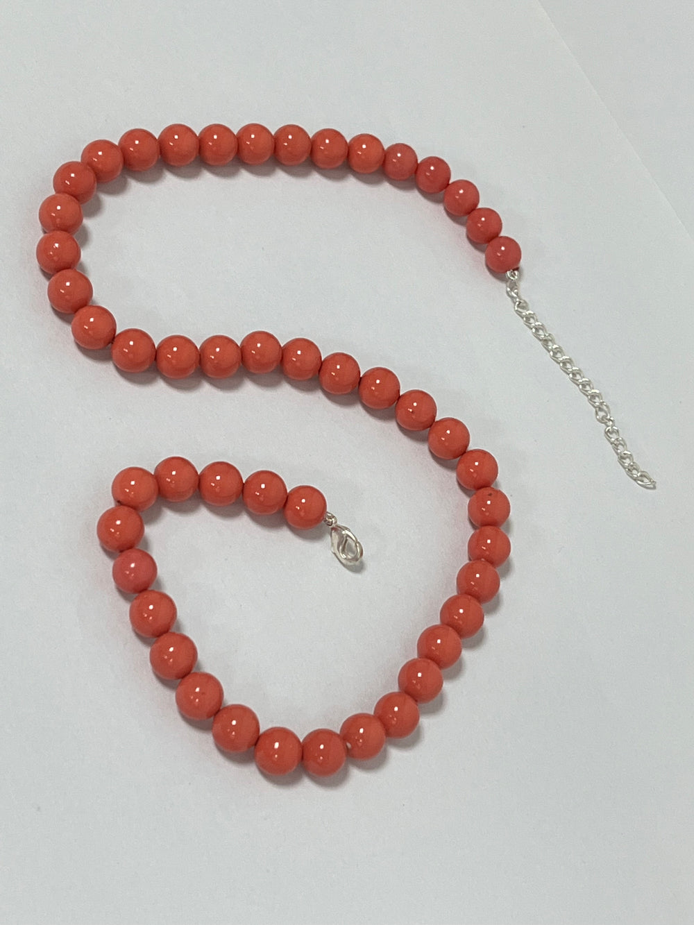 Handmade 8 mm Simulated Red Color Pearl Adjustable Mala Single Strand