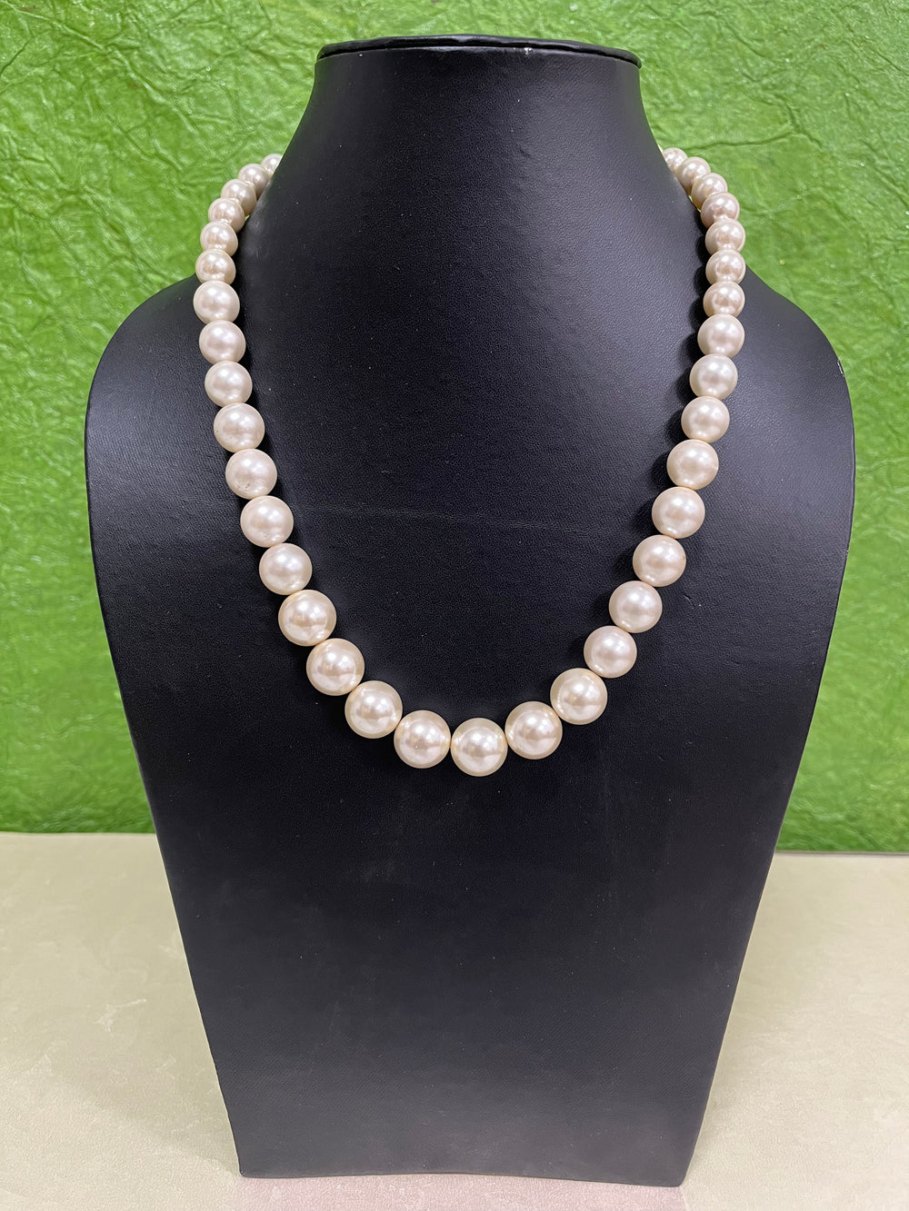 Handmade Simulated White Pearl Adjustable Mala Single Strand