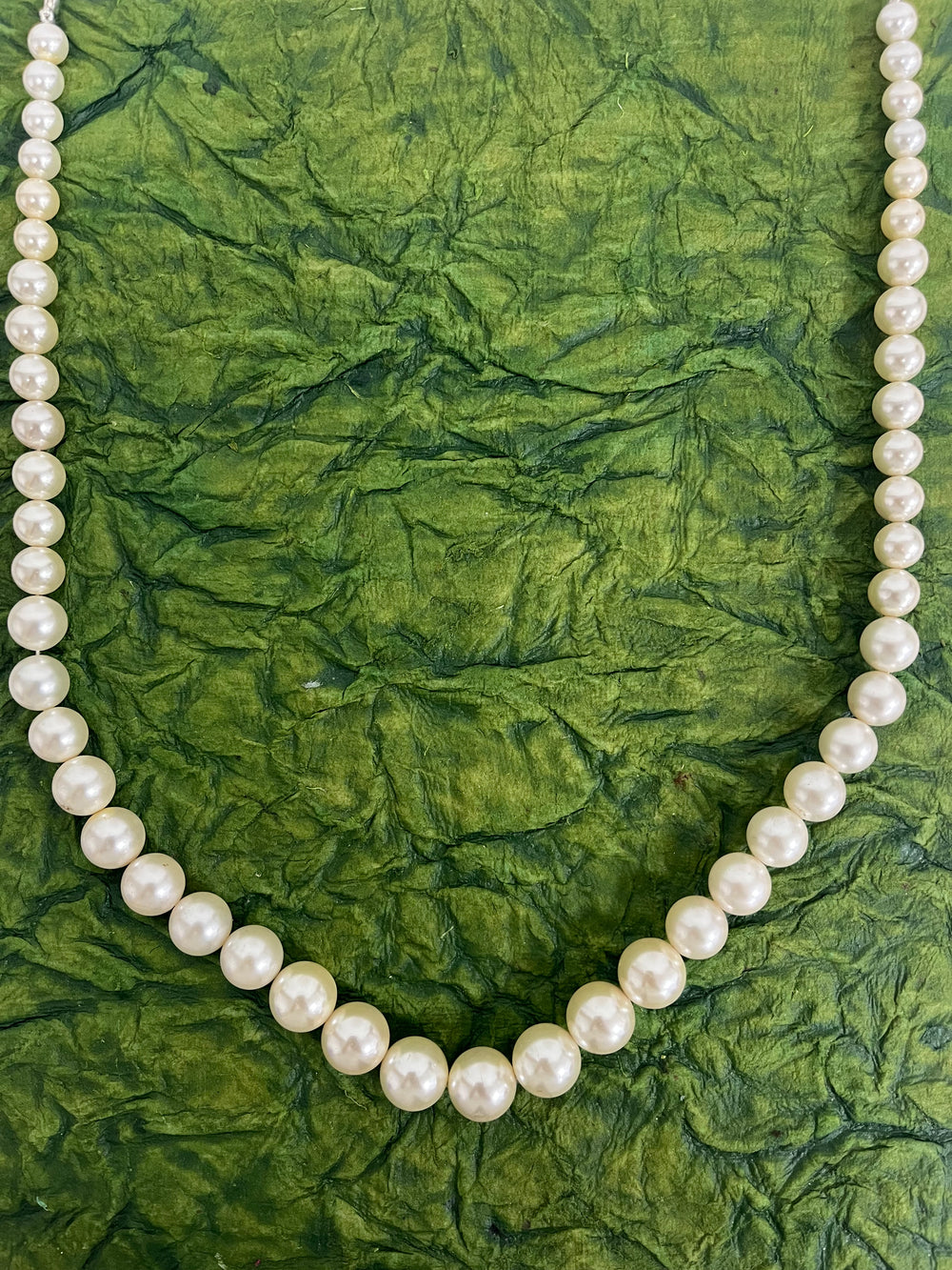Handmade Simulated White Pearl Adjustable Mala Single Strand