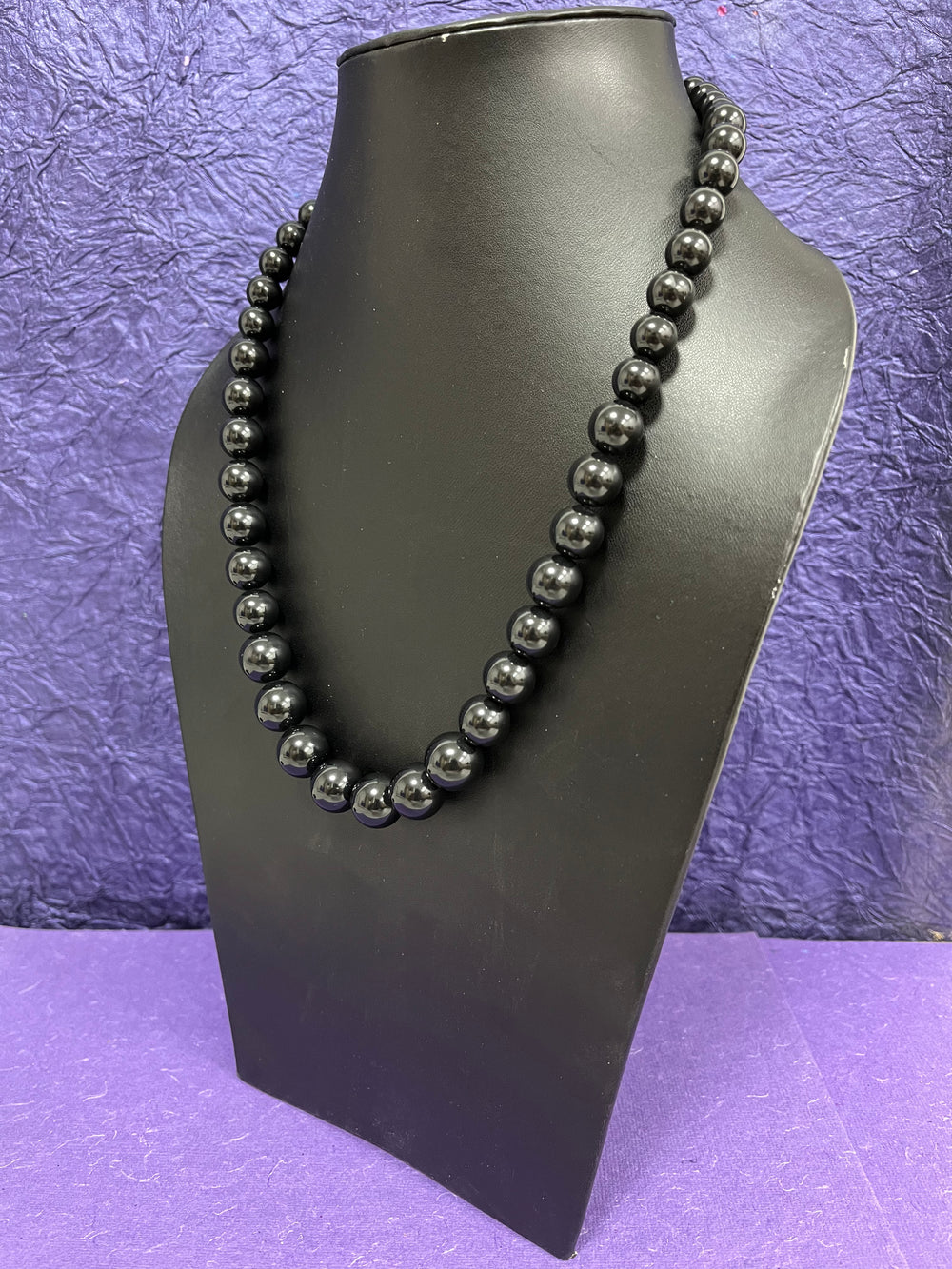 Handmade Simulated Black Pearl Adjustable Mala Single Strand