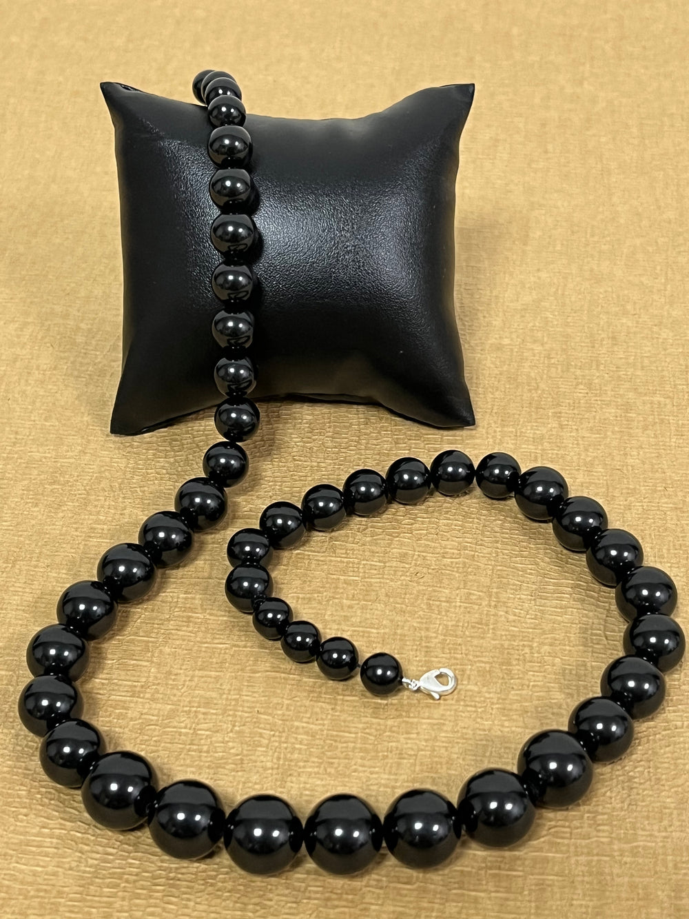 Handmade Simulated Black Pearl Adjustable Mala Single Strand