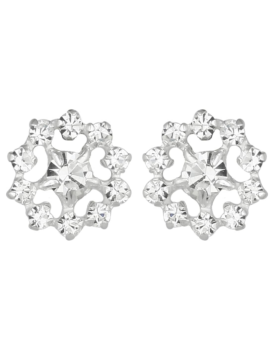 92.5 Silver and Cubic Zirconia Stud Earrings