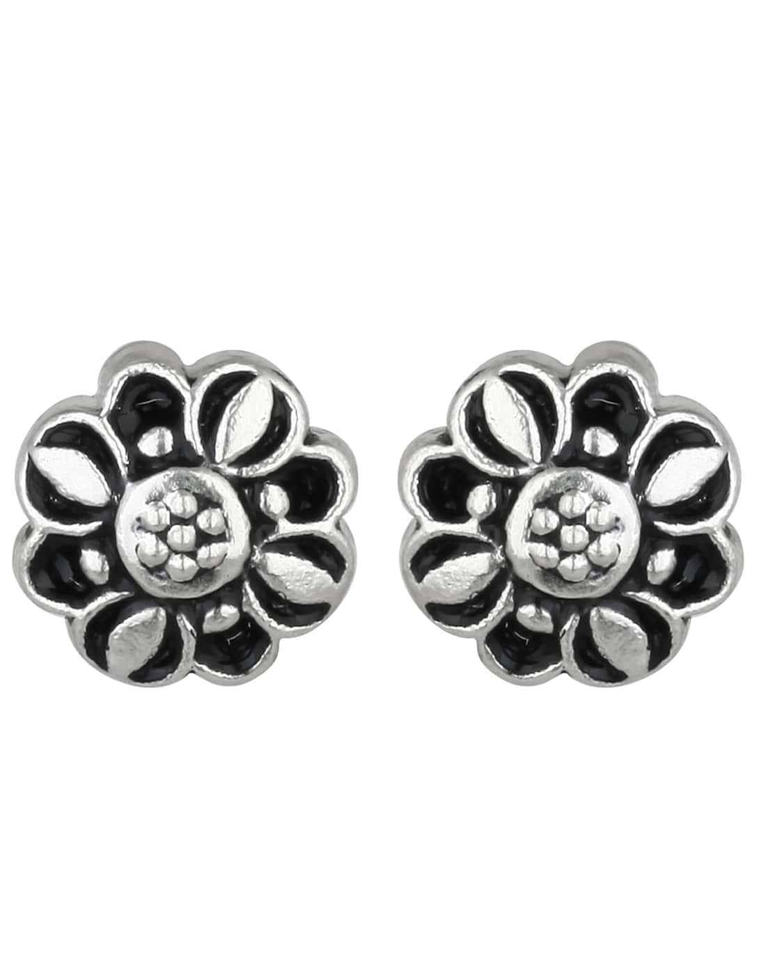 92.5 Silver and Unisexual Meena Work light weighted Studs