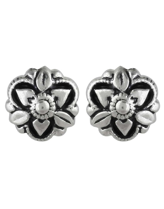 92.5 Silver and Unisexual Meena Work light weighted Studs