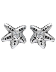 92.5 Sterling Silver Star Fish Stud Earrings