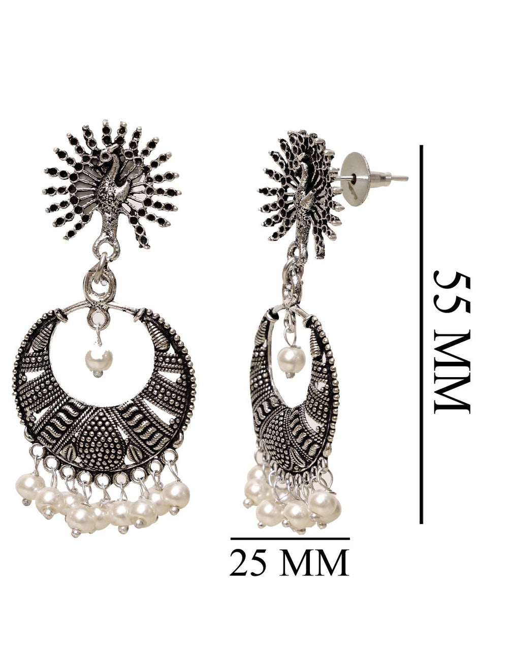 Cute pair of Traditional Jhumki in Silver Alloy High Finish