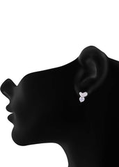 925 Sterling Silver Heart-Shaped Cubic Zirconia Studs Earrings