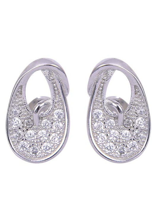 925 Sterling Silver beautiful pair of Cubic Zircon Studs