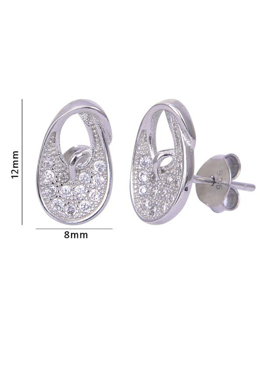 925 Sterling Silver beautiful pair of Cubic Zircon Studs