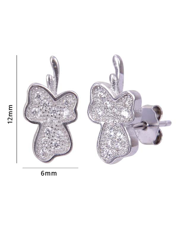 925 Sterling Silver Leaf Shape Cubic Zircon Studs