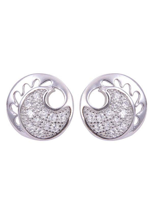 925 Sterling Silver Cute and Trendy Pair of Cubic Zircon Stud