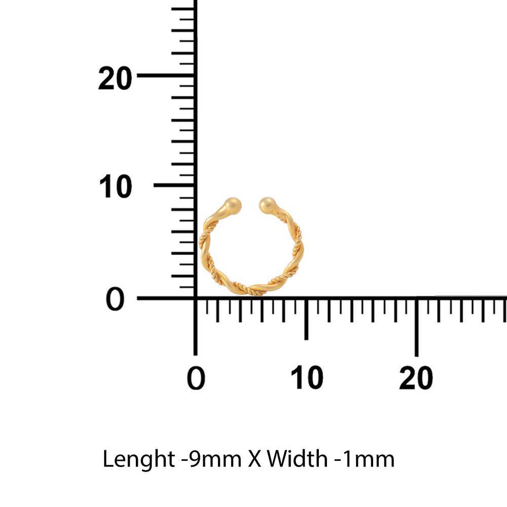 Clip On Gold Plated nose Ring in 92.5 Silver for Women and Girls