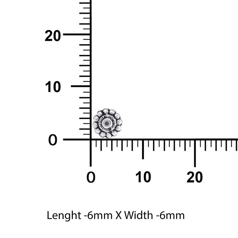 Flower Shape Screw Back Nose Pin in 92.5 Sterling Silver for Women and Girls