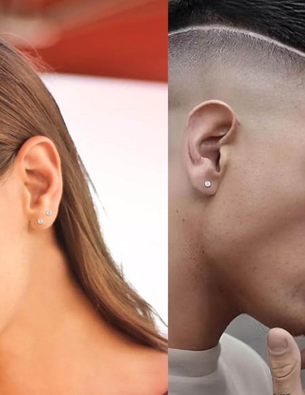 18k Gold Plated 925 Sterling Silver pair of Round 3mm Single White Cz Unisex Stud Earrings