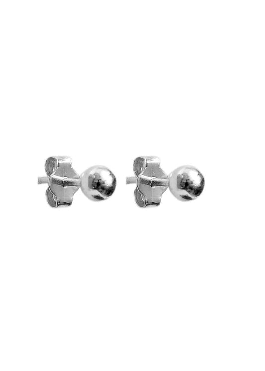 925 Sterling Silver Piercing 4 mm Hollow Ball Stud Unisex Earrings