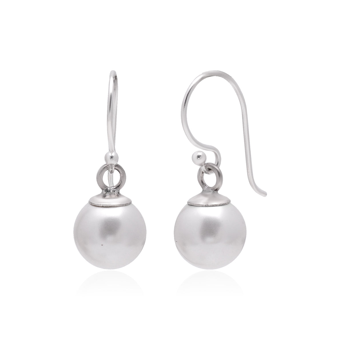 925 Sterling Silver Pair of Pearl Earrings