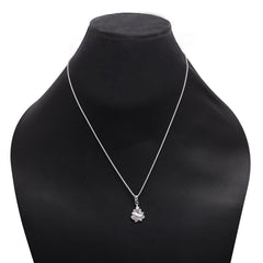 92.5 Sterling Silver Ganesh Pendant with Cz Stones with 18 inch Chain