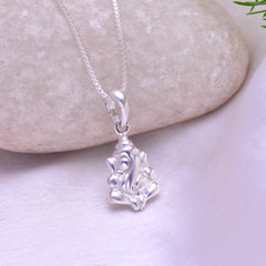 Ganesha 92.5 Sterling Silver Unisex Religious Small Pendant