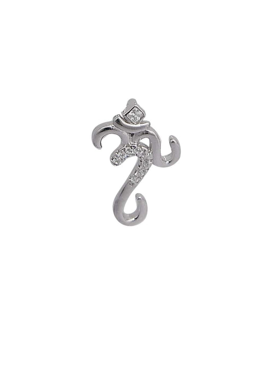 92.5 Sterling Silver OM Unisex Religious Pendant with Cz Stones