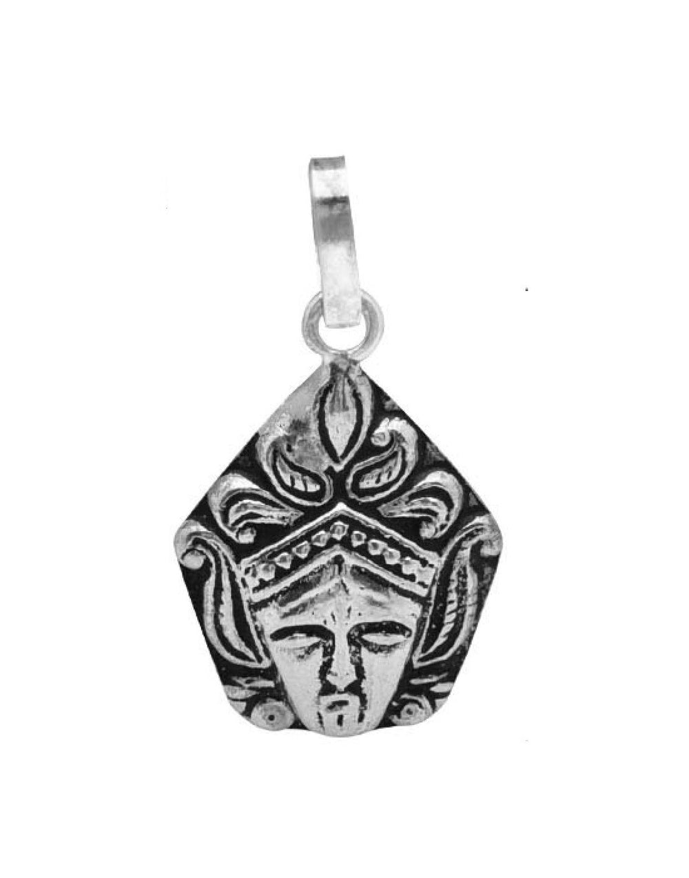 92.5 Silver Maa Kali Pendant with 18 inch Chain
