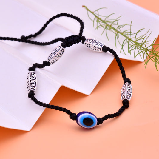 Trendy Evil Eye Anklet with Black Thread