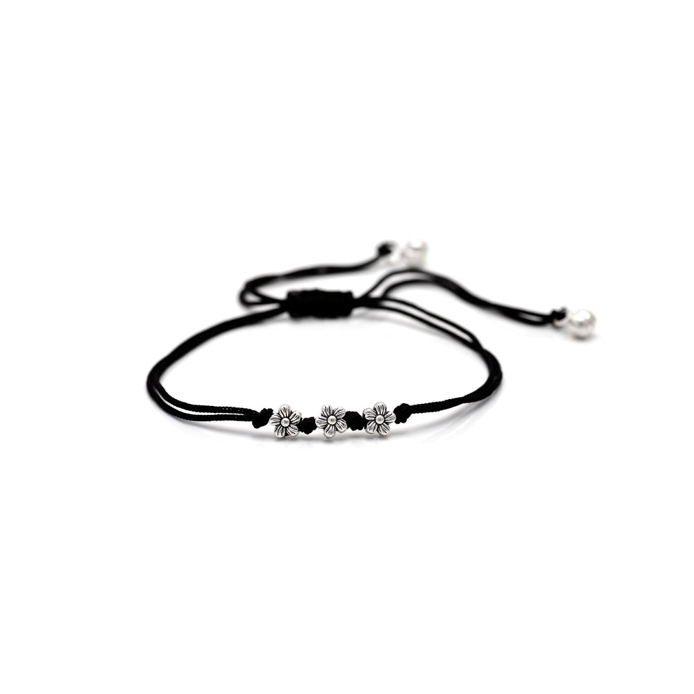 Designer Flower Anklet with Adjustable Black Thread