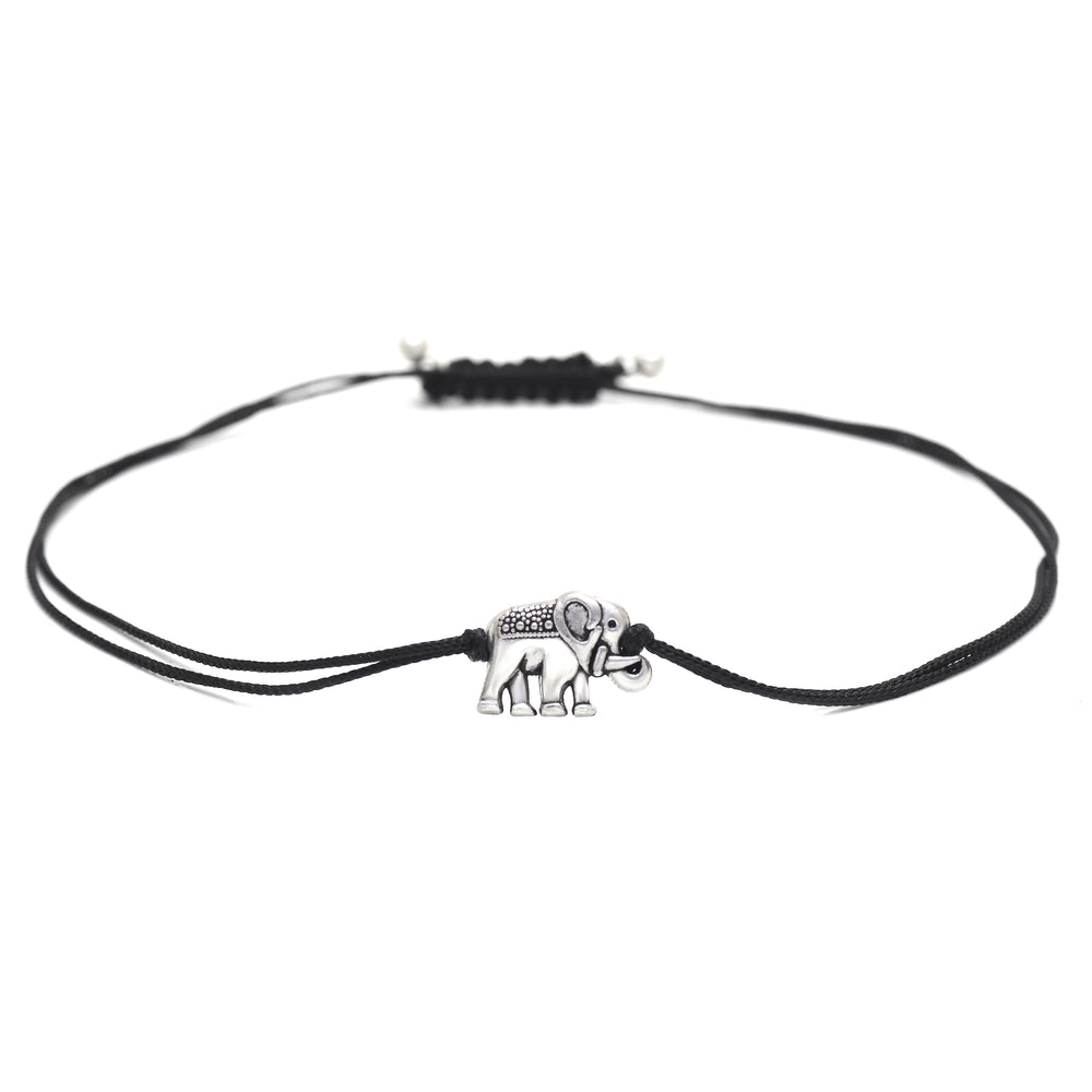 Trendy Hanging Elephant Anklet with Adjustable Black Thread