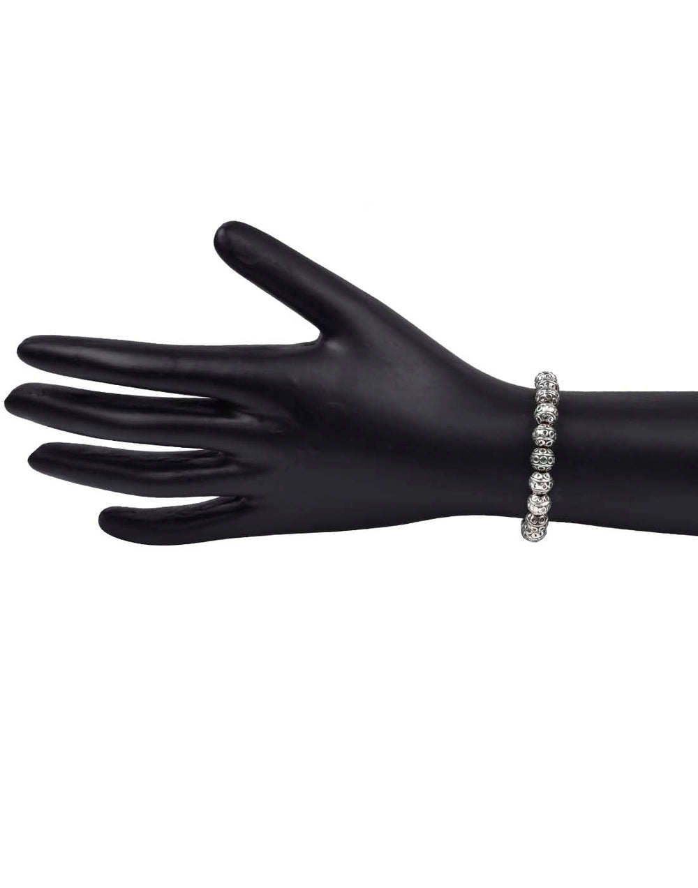 Handmade Beaded Silver Alloy Bracelet