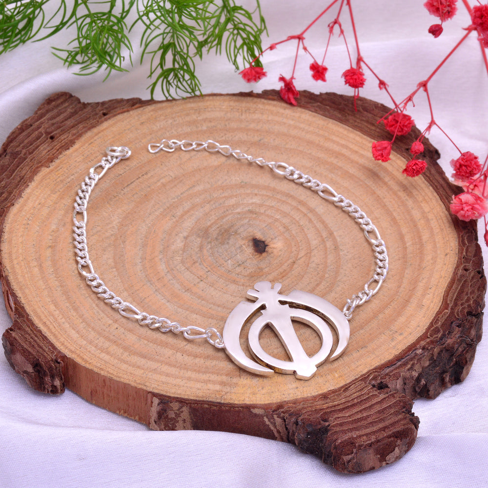 Handmade Sikh Bracelet in Silver Alloy