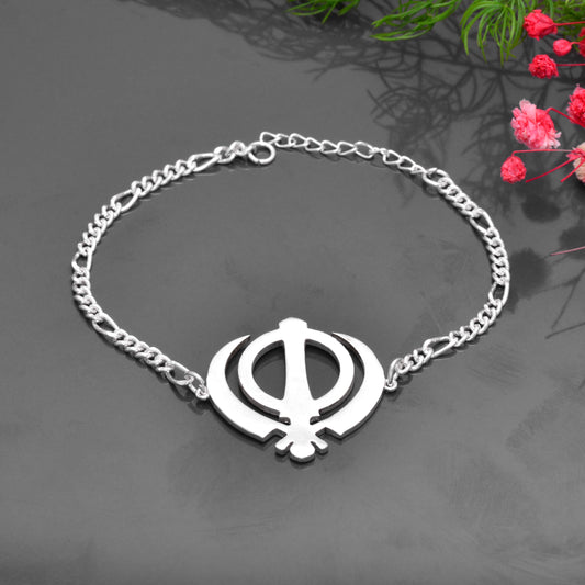 Handmade Sikh Bracelet in Silver Alloy