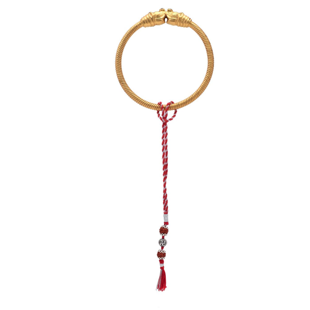 Combo of Silver Alloy Rudraksh Swastik Thread Rakhi for Bhaiya Bhabhi Couple Rakhi