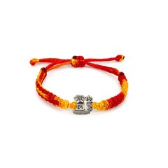 Silver Alloy Shivling Trishul Thread Bracelet for Men