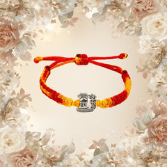 Silver Alloy Shivling Trishul Thread Bracelet for Men