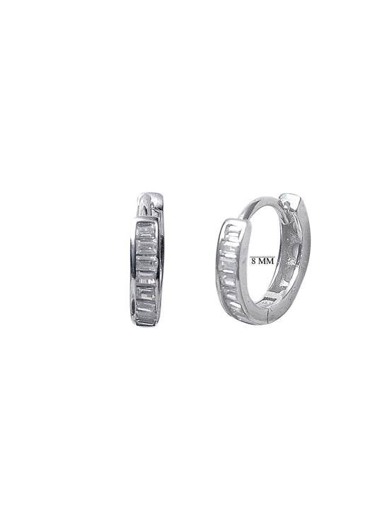 Pure 92.5 Sterling Silver Unisex Hoops Earrings