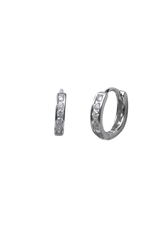 92.5 Sterling Silver Unisex Hoops Earrings