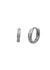 92.5 Sterling Silver Unisex Hoops Earrings