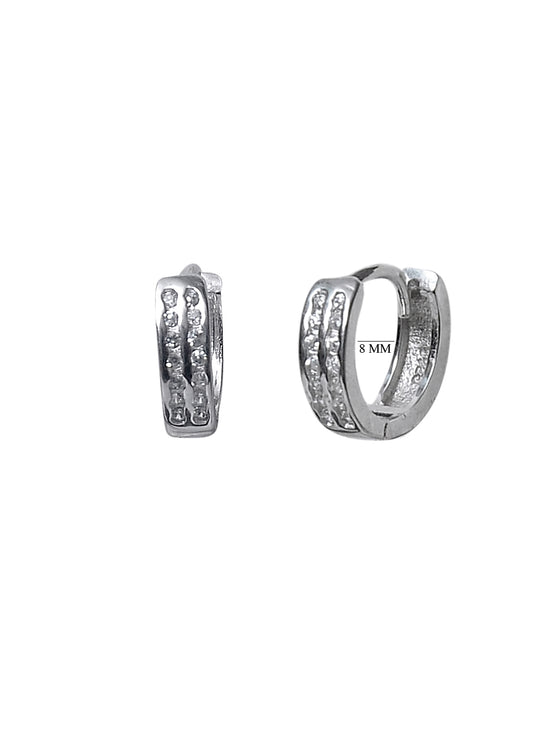92.5 Sterling Silver Unisex  Hoops Earrings