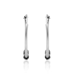 Designer Pure 92.5 Sterling Silver Oxidised Hoops Balis