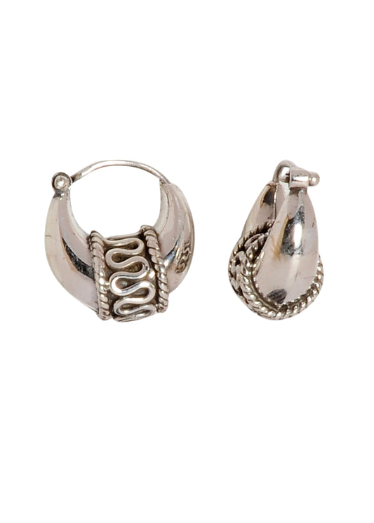 Pure 925 Sterling Silver Unisex Hoop Earrings