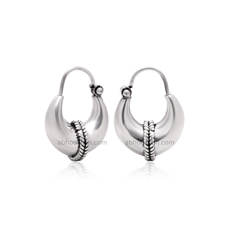 Pure 925 Sterling Silver Unisex Hoop Earrings