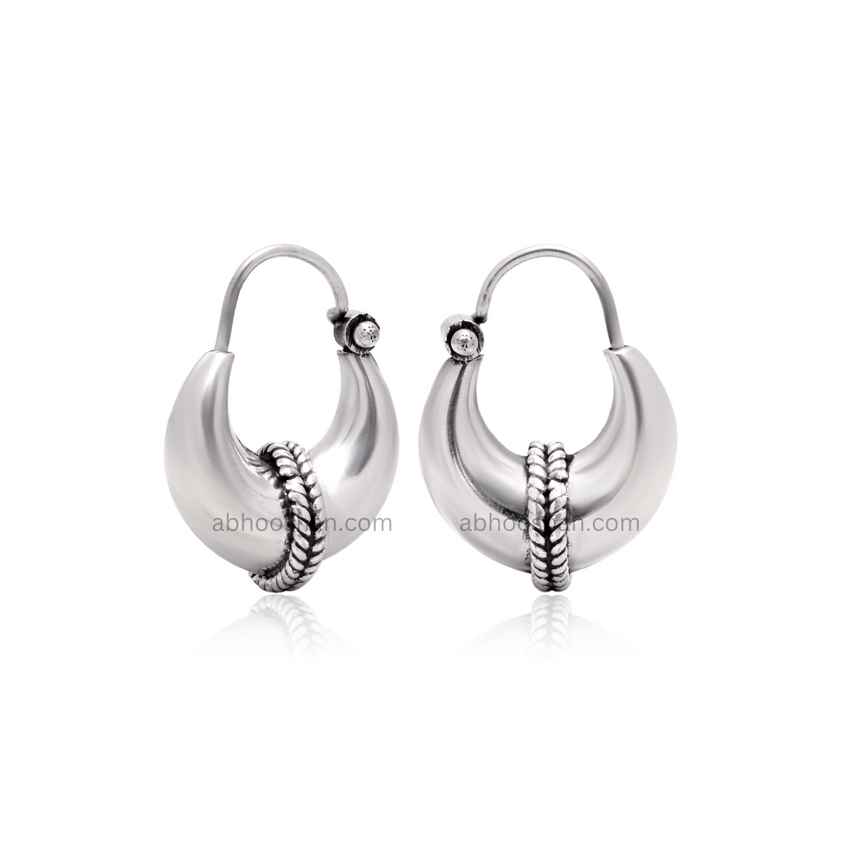 Pure 925 Sterling Silver Unisex Hoop Earrings