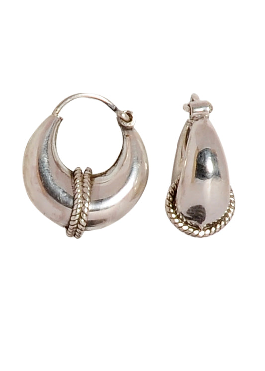 Pure 925 Sterling Silver Unisex Hoop Earrings