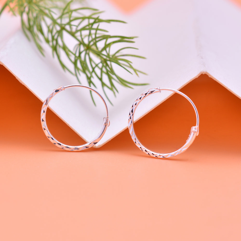 Pure 92.5 Sterling Silver light weighted Hoops