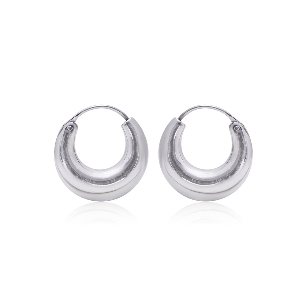 Pure 925 Sterling Silver Unisex Hoop Earrings