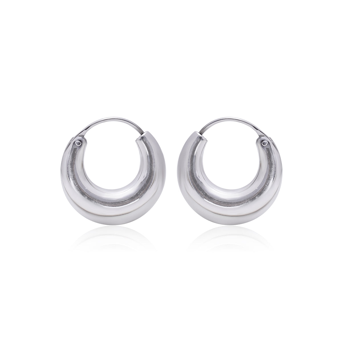 Pure 925 Sterling Silver Unisex Hoop Earrings