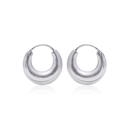 Pure 925 Sterling Silver Unisex Hoop Earrings - Default Title - Abhooshan