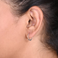 Pure 92.5 Sterling Silver Oxidized Hoops Earrings