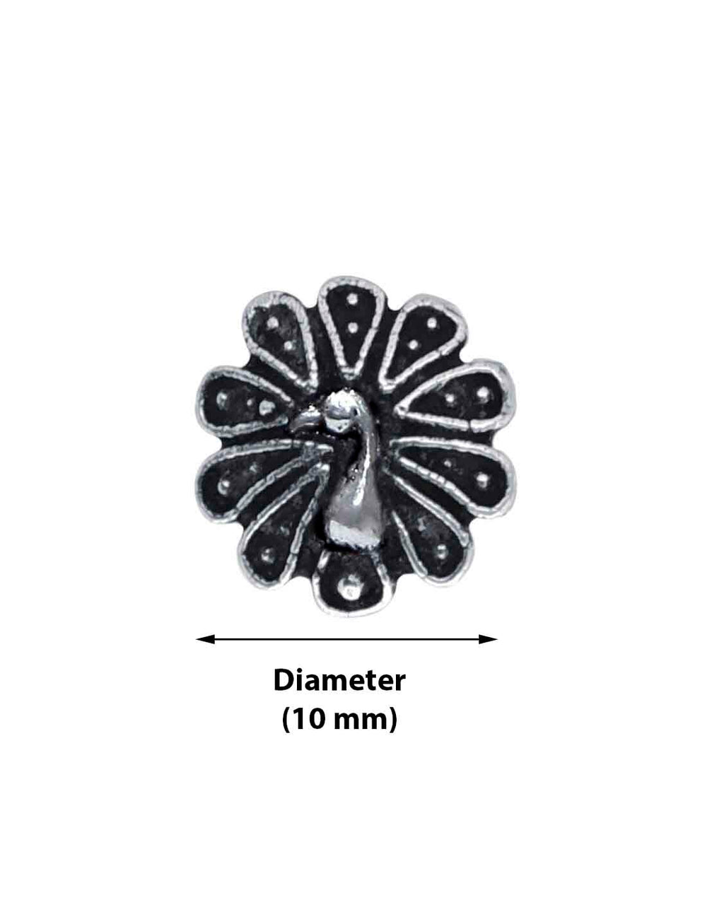 Combo of Designer and Tribal look Silver Alloy Petals and Peacock Nose Pin/Studs
