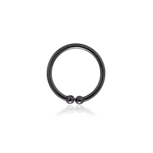 92.5 Sterling Silver 8 mm Black Clip On Nose Ring - Default Title - Abhooshan