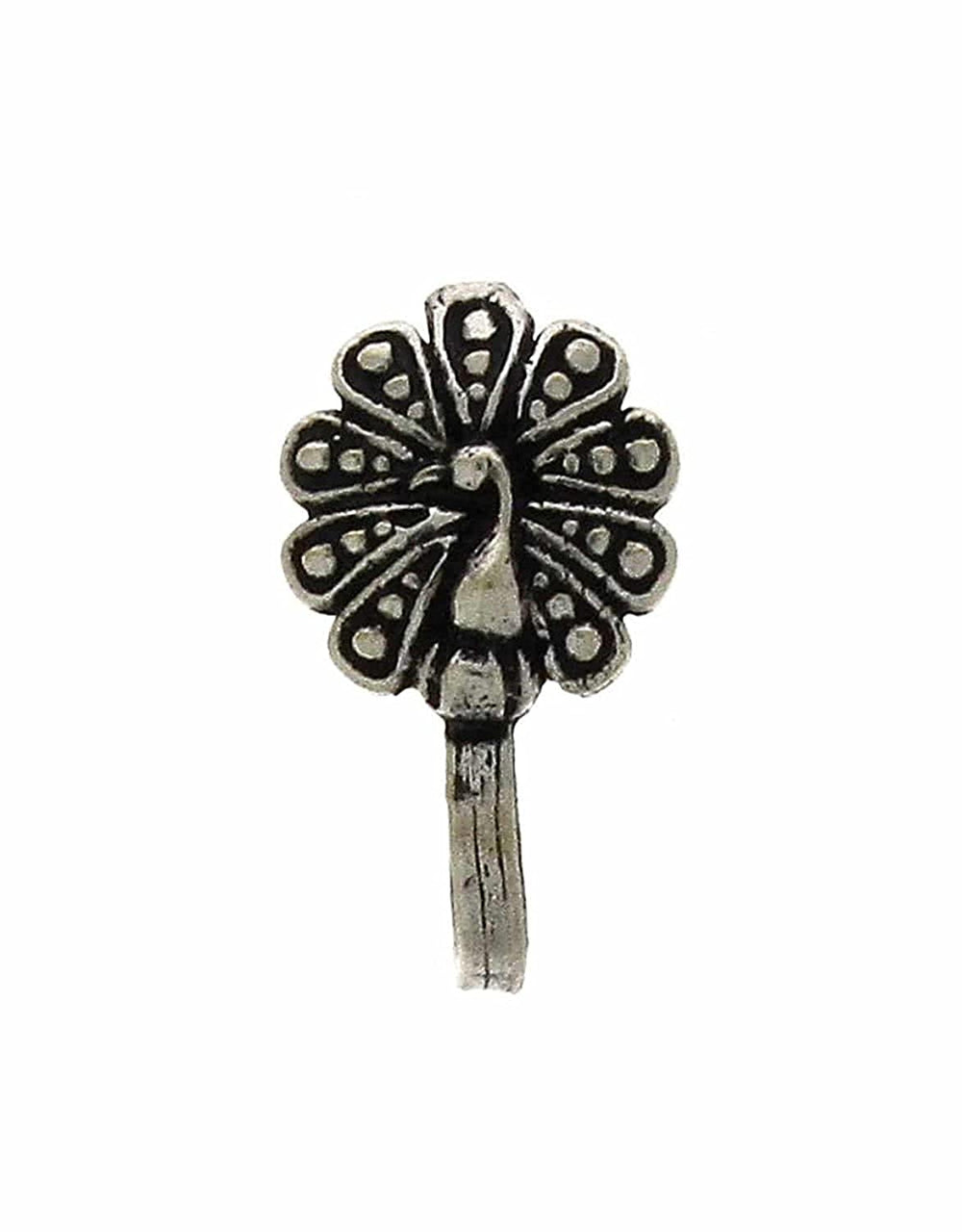 Combo Set of 5 Designer Antique Oxidized Silver Alloy Nose Pin Studs for Women